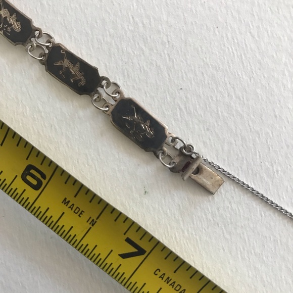 Vintage Sterling Siam Necklace & Bracelet Set - Picture 5 of 5